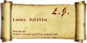 Loosz Julitta névjegykártya